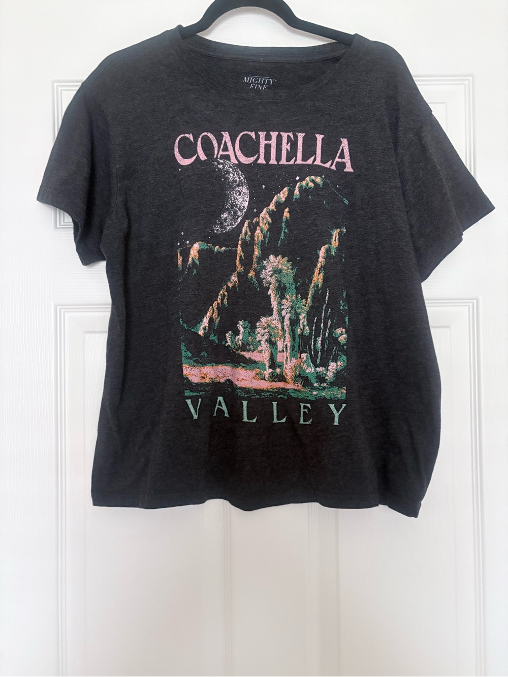 Mighty Fine Coachella Valley Graphic Tee XXL Charcoal Gray Festival T-Shirt